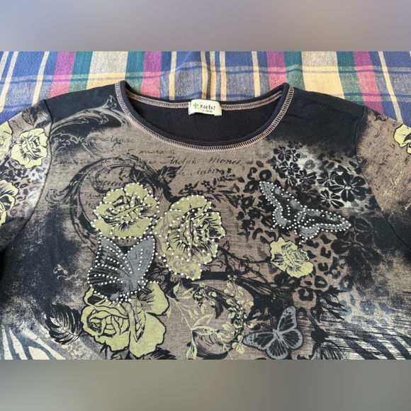 Cactus Y2K Floral Rhinestone Top - Picture 4 of 11